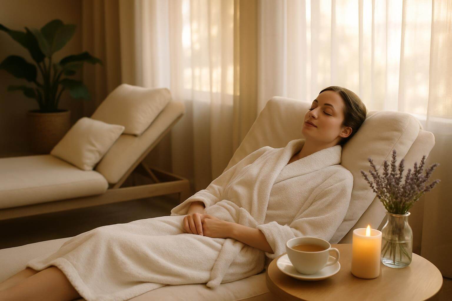 Client relaxing post-massage session