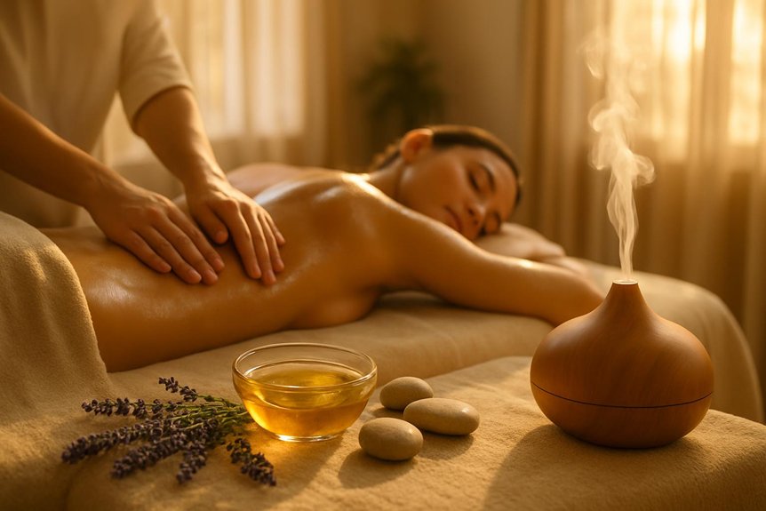 therapeutic essential oil massage