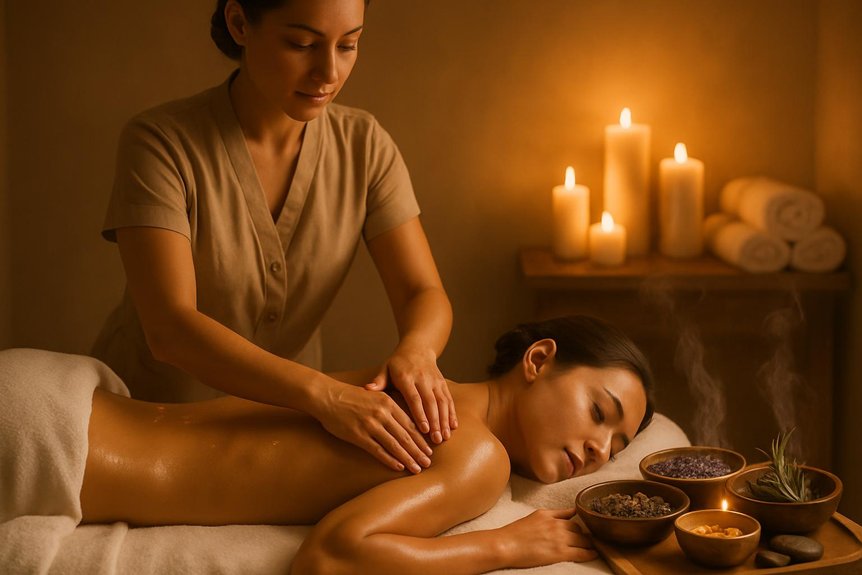 therapeutic essential oil massage