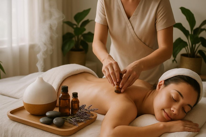 therapeutic essential oil massage