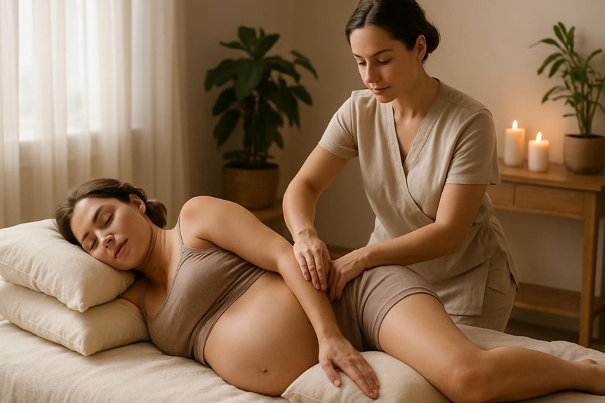 gentle supportive pregnancy massage