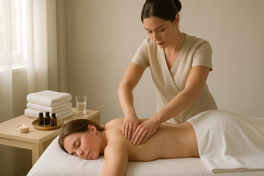 massage triggering menstrual onset