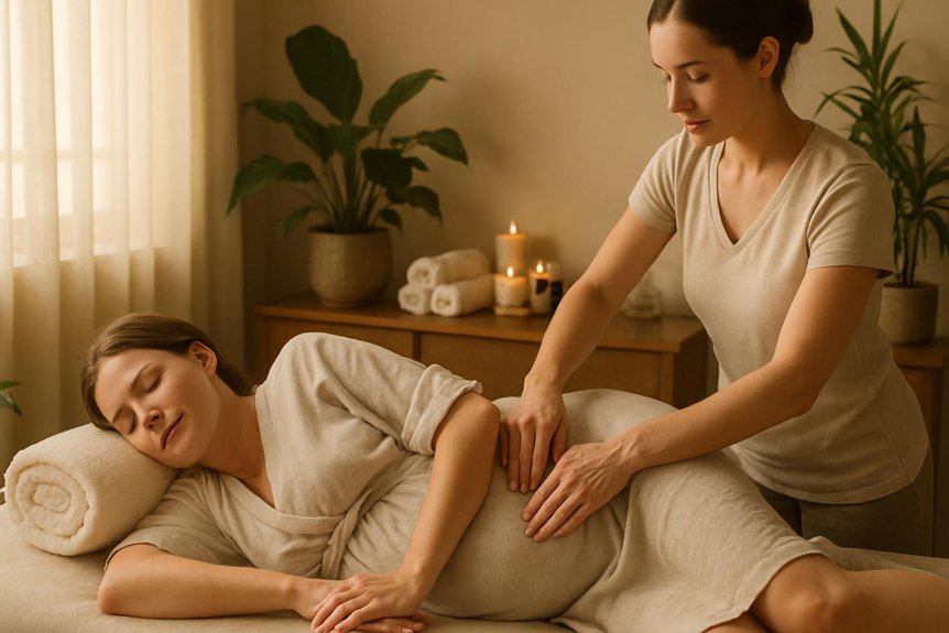 safe gentle prenatal back massage