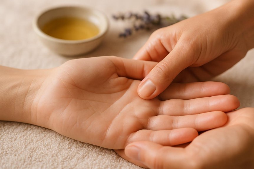 hand reflexology promotes relaxation
