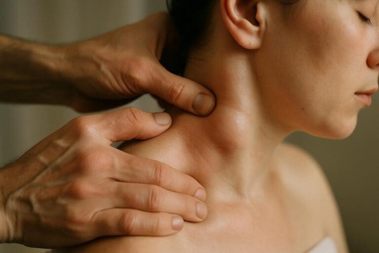 massage induced lymph node swelling