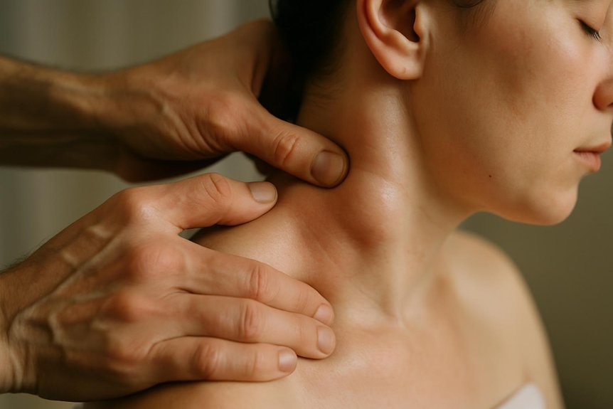 massage induced lymph node swelling