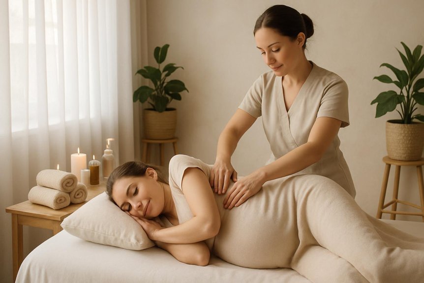 pregnancy safe massage positions