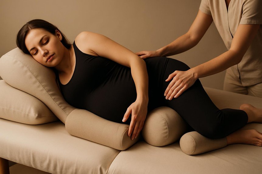 bolstered safe side lying support