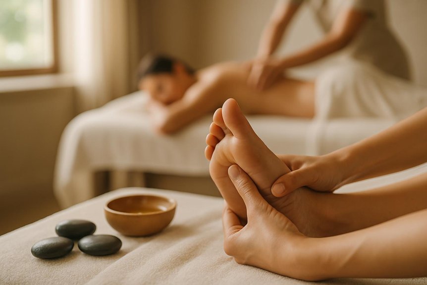 calm focused feet versus muscles