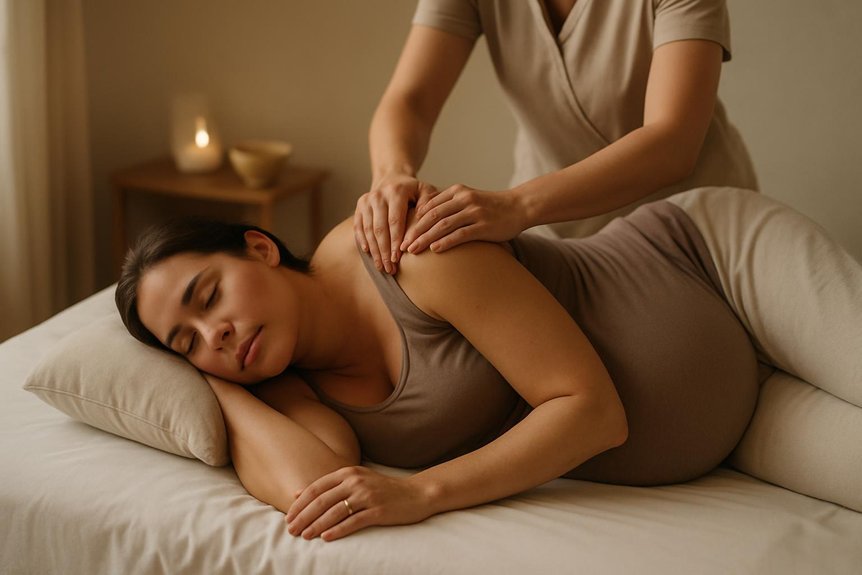 calming prenatal massage eases nausea