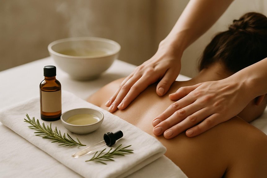 conservative diluted rosemary aromatherapy massage
