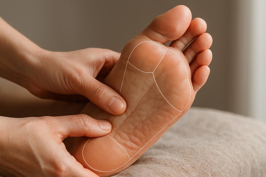 foot reflexology map landmarks