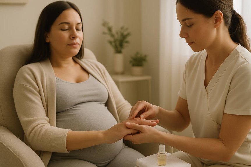 gentle hand massage during pregnancy