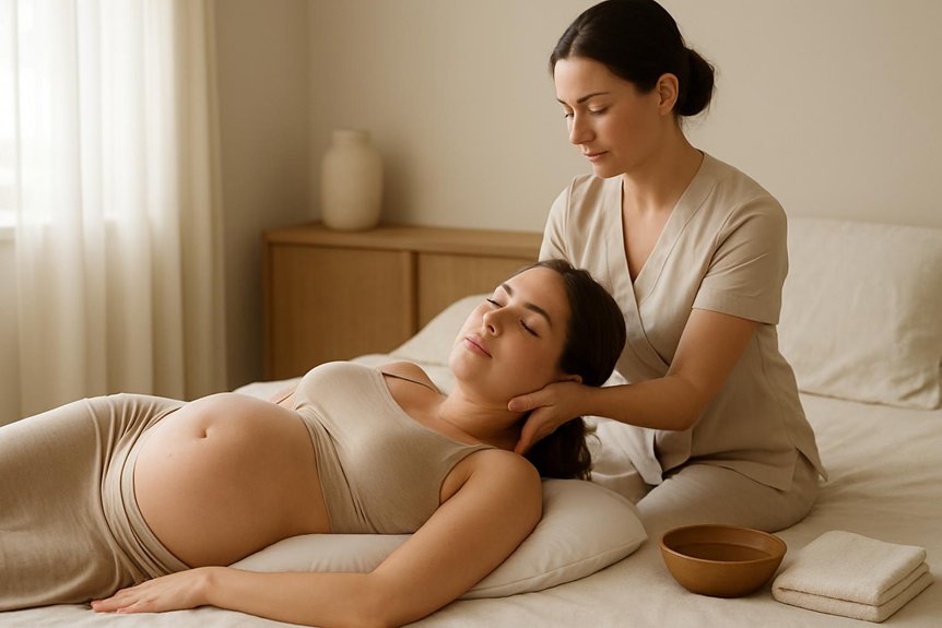gentle pregnancy trained neck massage