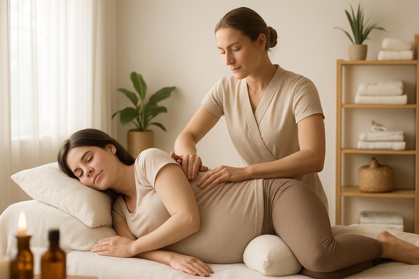gentle side lying prenatal massage