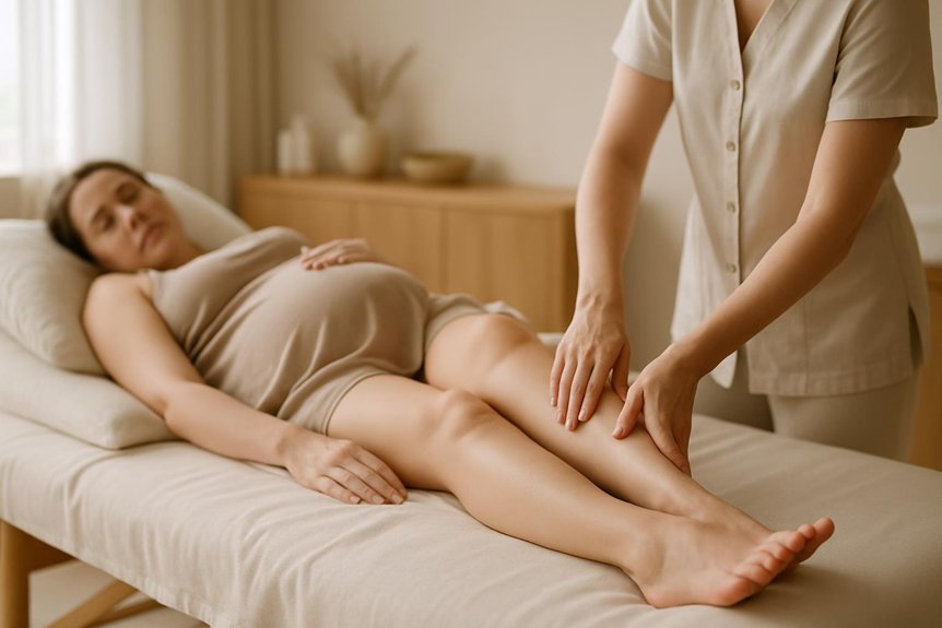 gentle upward strokes for oedema