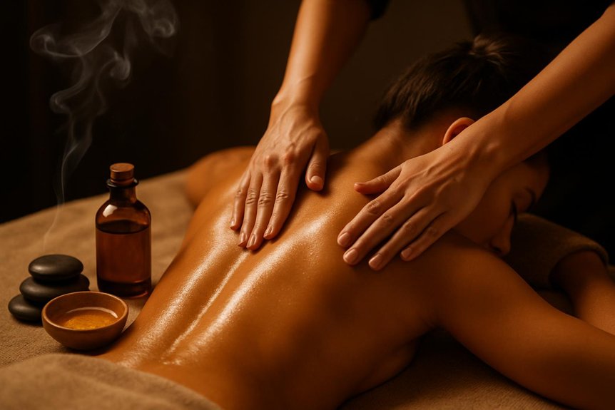 grounded frankincense aromatherapy massage