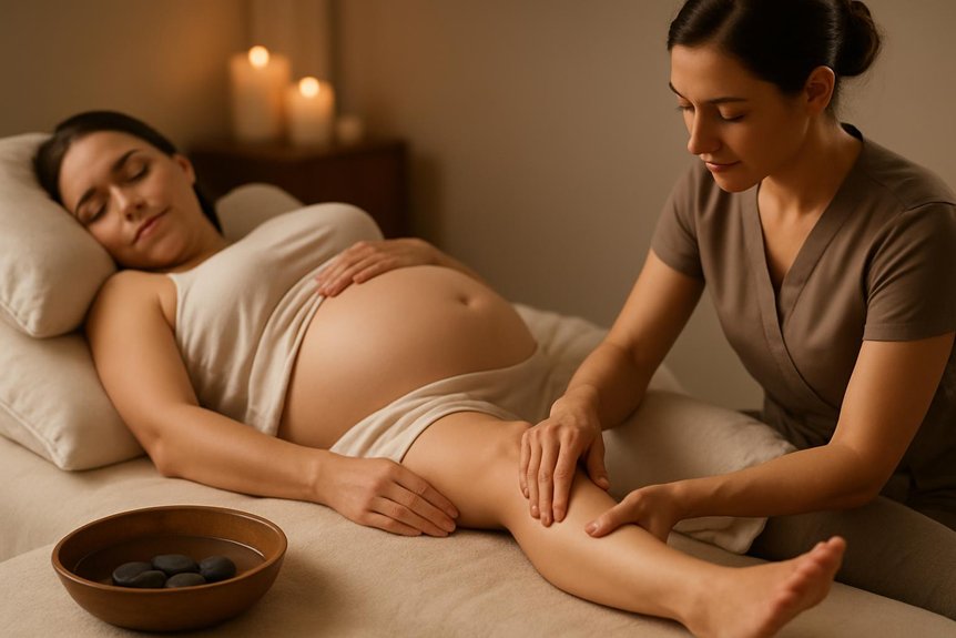 prenatal massage eases leg cramps