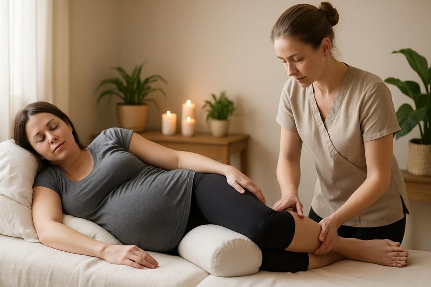 prenatal massage relieves leg cramps