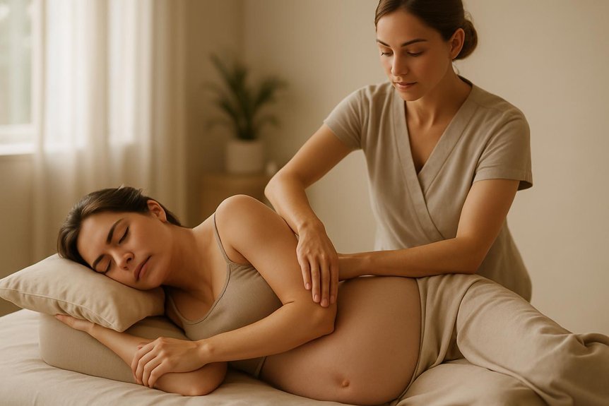 safe gentle second trimester backmassage