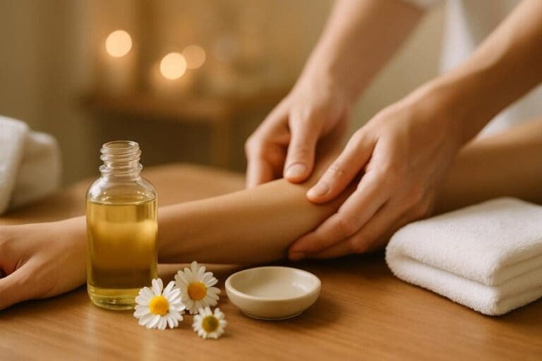 safe roman chamomile aromatherapy massage