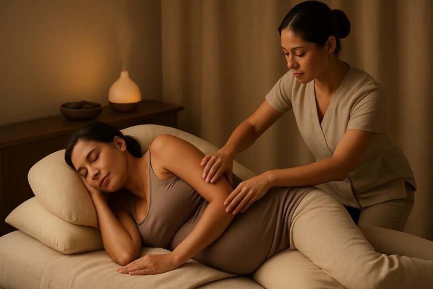 safe supportive second trimester massage