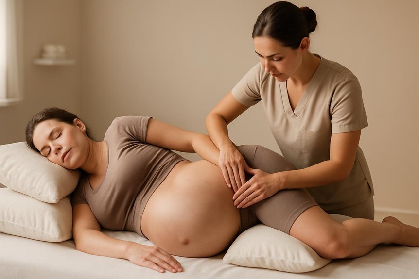 side lying bolstered lumbar relief