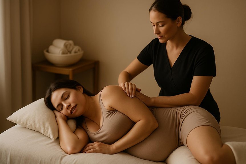 side lying gentle trained therapist