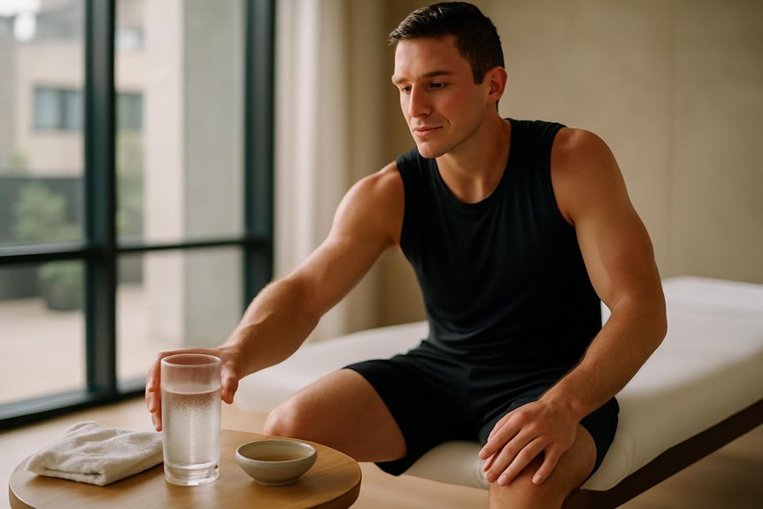 sip water after sports massage