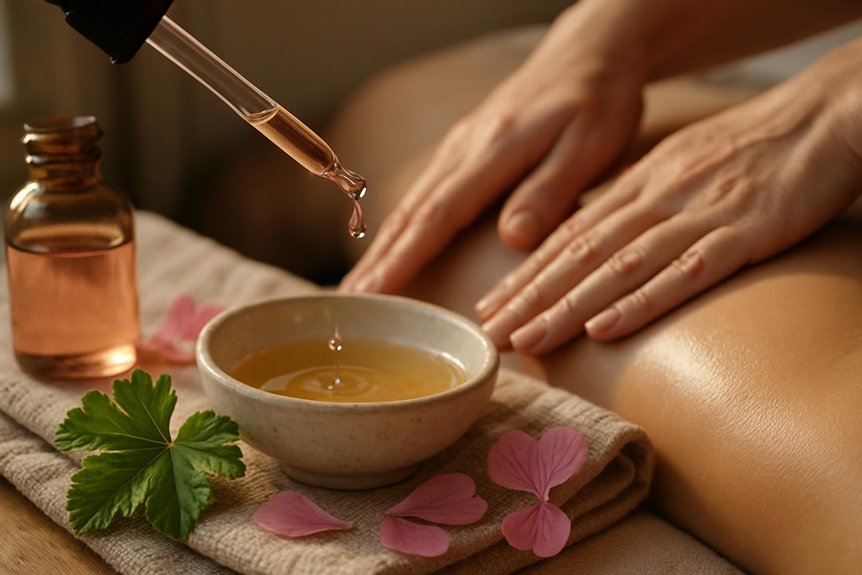 soft intimate green rosy warmth