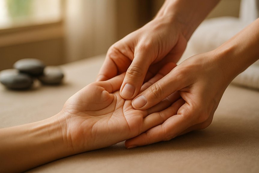 targeted gentle hand pressure