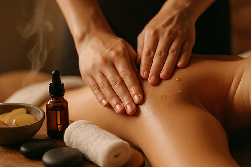 warm grounding diluted ginger oil