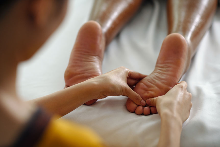 relaxing foot massage