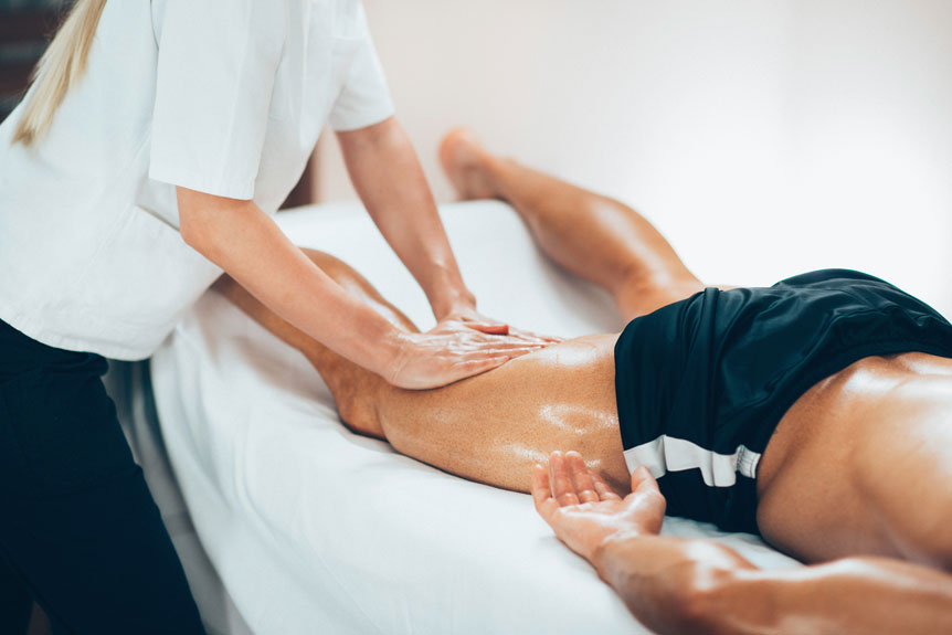 leg massage session